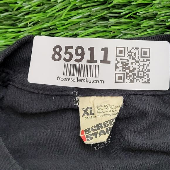 Vintage 90s Funny Cat Shirt L/XL 21x24 Black Russell Tuxedos The-Cat-is-Back - Picture 4 of 14